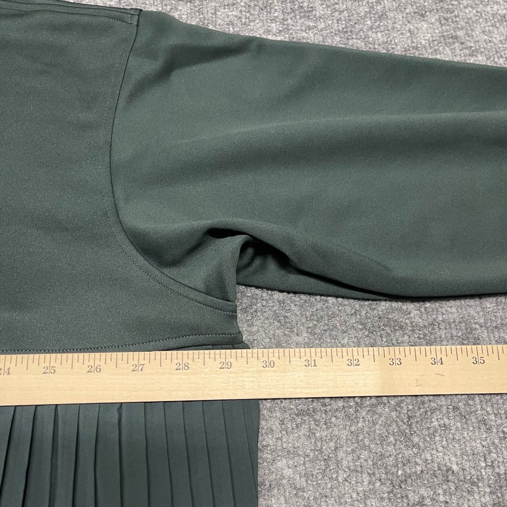 Nike Jacket Womens Large Green Pleated Mixed Media Pleated Bomber Oversized - Picture 12 of 13